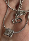 CHRISTIAN DIOR signed silver tone crystal pendant Necklace Vintage Jewelry — photo 3