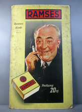 großes altes Werbeschild RAMSES Köpfe Pappe Zigaretten Werbung Reklame 71x42cm
