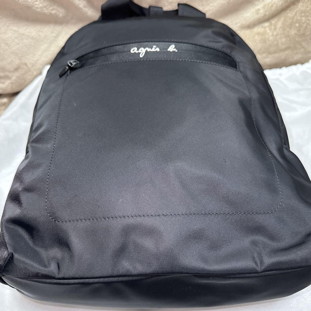 agnes b nylon backpack A4 compatible double zippe… - image 3