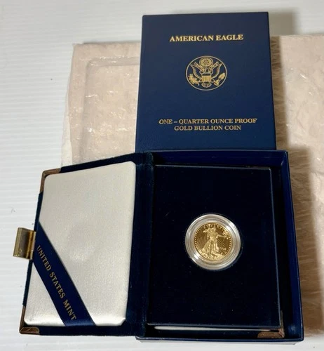 AUTHENTIC 2008 $10 AMERICAN EAGLE 1/4 OUNCE PROOF GOLD BULLION