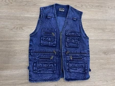 Men’s Denim Vest Outerwear XL Multiple Pockets