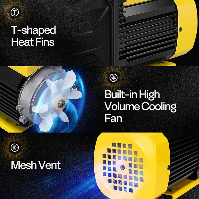 3/4 HP 7.2 CFM 2-Stage HVAC Vacuum Pump & 4 Way AC Manifold Gauge Set for R134a - Image 4 of 4