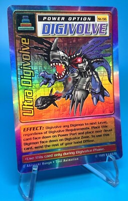 Digivolve St-56 Power Option Holo Ultra  Digimon Bandai 1999 1st Edition Nm-Mt