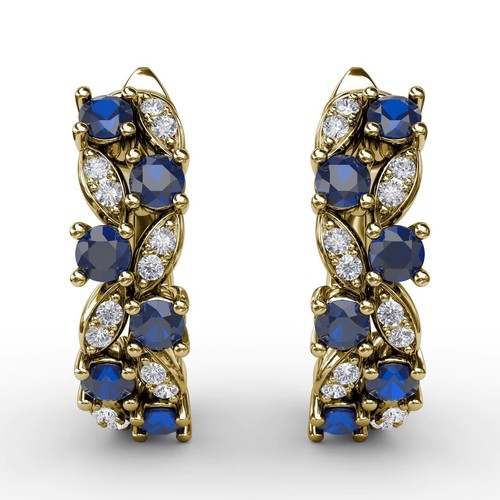 Boucles D'oreilles Cartilage Manchette En Or Jaune 14k Avec Diamants Noirs - Fait Main, Personnalisable