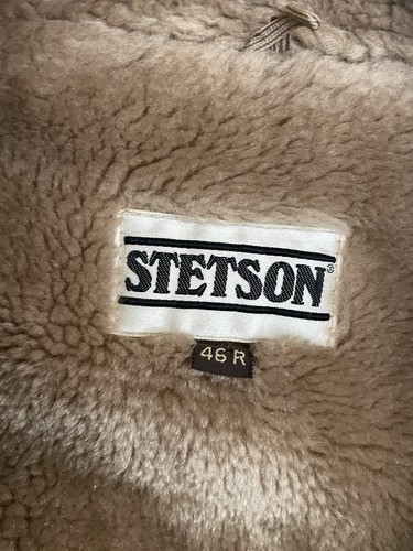 Vintage Stetson Corduroy Sherpa Lined Jacket 46R Tan Western Cowboy Made in USA - Picture 7 of 13