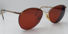 Vintage Sterling Optical Lotus Brown Gold Oval Half-Rim Sunglasses FRAMES ONLY
