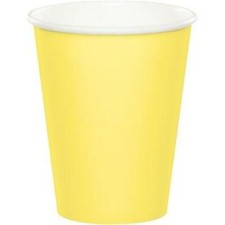 Yellow 9oz Paper Hot/Cold Cups 24 Per Pack Tableware Decorations Party Supplies