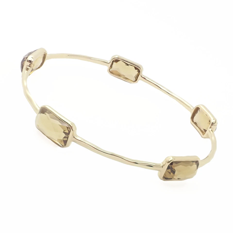 ¡Auténtico! Brazalete Brazalete Ippolita Oro Amarillo 18k Caramelo Roca 5 Topacio Ahumado Foto 2 de 4