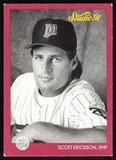 1991 Studio #83 Scott Erickson Rookie Minnesota Twins Card. rookie card picture
