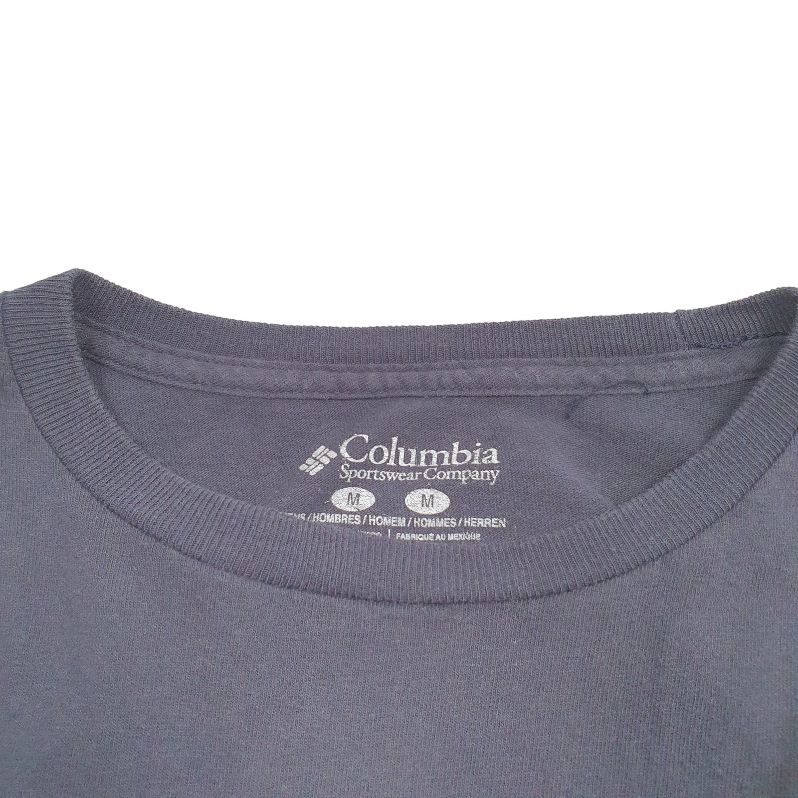 COLUMBIA SPORTSWEAR Navy T Shirt Tee PFG Fishing Long Sleeve Cotton Mens M image 3