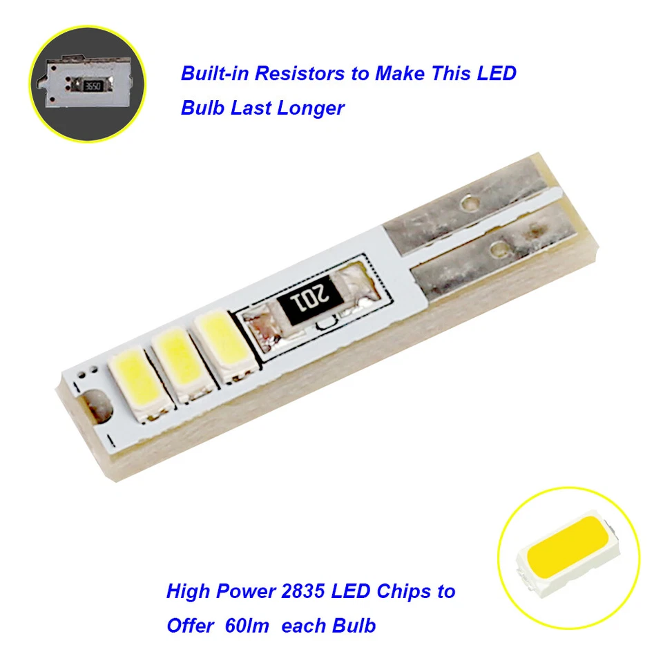 4 x Luz de visera LED blanca sin errores T5 37 74 para BMW serie 5 F10 M5 2011-2017 Foto 2 de 3