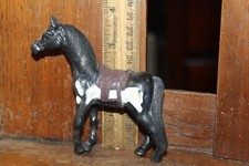 Plastic Action Figure Toy Soldier Black and White Horse