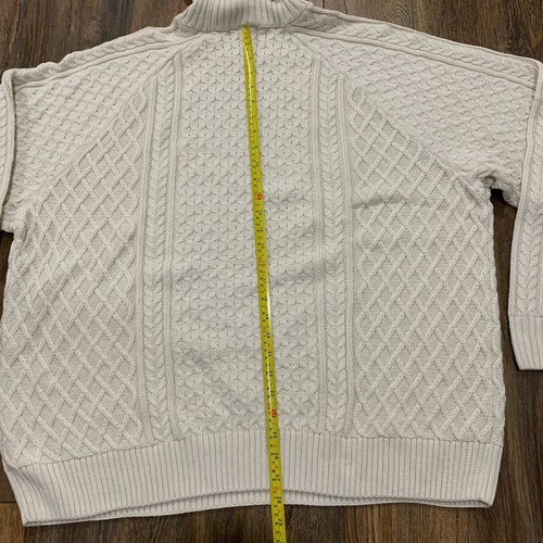 Nike Life Cable Knit Turtleneck Sweater Mens Size XXL FB7770-072 Light Bone - 第 10/11 張圖片