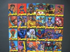 X-MEN SPIDERMAN CARDS Pick your Singles Fox Kids Network Complete Set 1995 Fleer