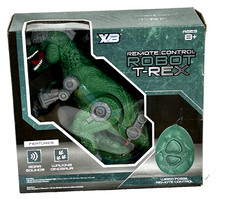 New Remote Control Robot T-Rex W/ Roar Sounds Walking NIB Green Dinosaur RC