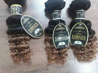12AA BRAZILIAN VIRGIN HUMAN HAIR DEEP WAVES 1B#/4/30# 3TONES 0MBRE 10+10+10 300g