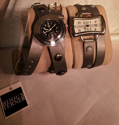 Lot of 2 Bijoux Terner Ladies Watches with Faux Leather Double Wrap Strap
