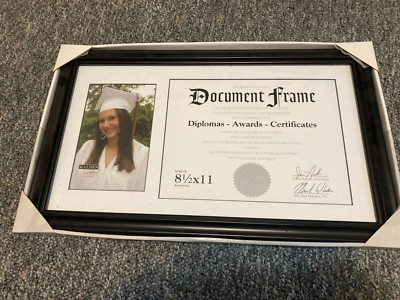Malden Black Document Frame 8.5''x11'' with 5''x7'' Portrait Frame! New in Box! 