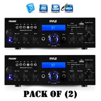 Pack Of (2) Pyle Pda6bu Bluetooth Stereo Amp Receiver Fm/lcd Display Mic Inputs on sale Pack Of (2) Pyle Pda6bu Bluetooth Stereo Amp Receiver Fm/lcd Display Mic Inputs on sale