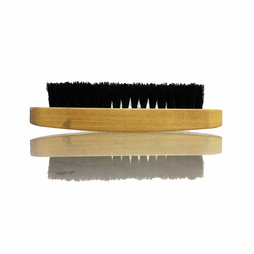 Two Pure Bristles Wood Handle Shoe Polishing Brush Boot Waxing Cleaning