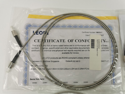 LEONI Perkin Elmer Spectrometer Raman Fiber Optic Patchcord Cable 165cm L1323332