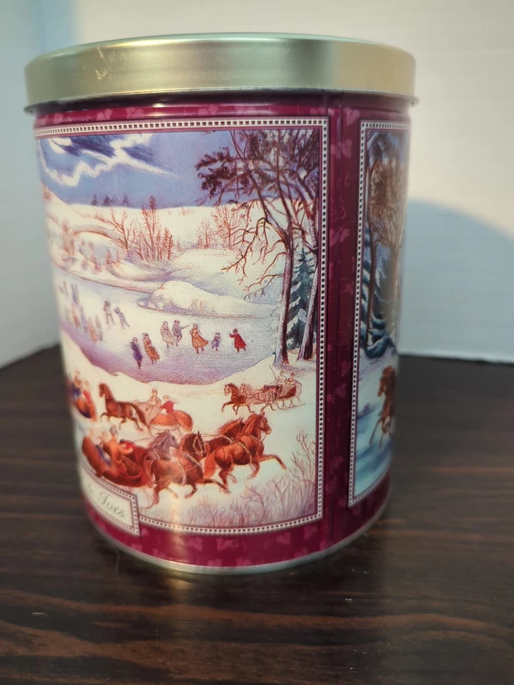 Paseo en trineo navideño Currier & Ives vintage lata y rompecabezas, completo, 1994 Foto 4 de 4