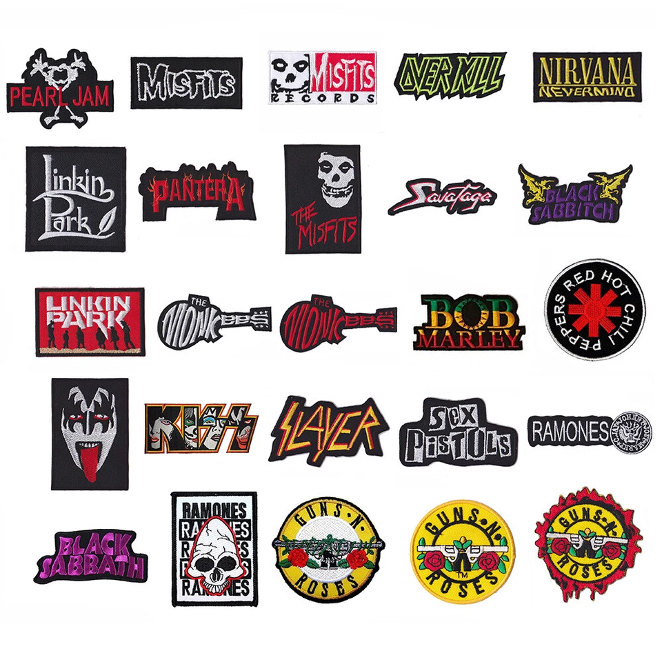 Wholesale Band Music Rock Punk Heavy Metal Reggae HipHop Iron on Patch Random - Image 4 of 4