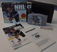 Thumbnail of ebay&reg; auction 124718073096 | NHL Breakaway 98 OVP (Nintendo 64, 1998) N64 mit Anleitung und Hülle BOX NEU