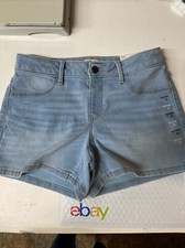 SO Girls Size 16 Jean Shorts Denim Shortie Mid Rise Adjustable Waist Light Blue