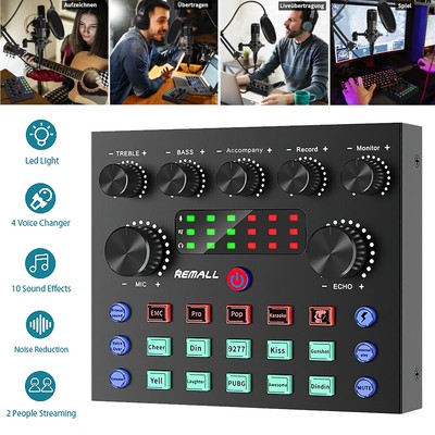 V8S Bluetooth Audio Soundkarte Konsole Verstärker USB DJ Live Mixer Studio