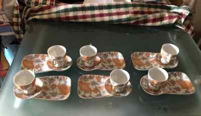 Yamasen Set Fine Porcelain 6 Tassen und Untertassen 24k Gold Collection NEU