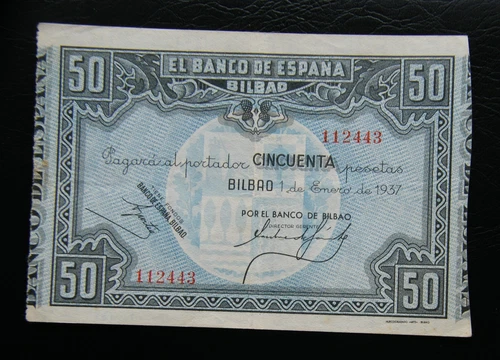 20 - SPAIN-BILBAO  BANKNOTE 50 PESETAS  1937   "Civil War"  XF