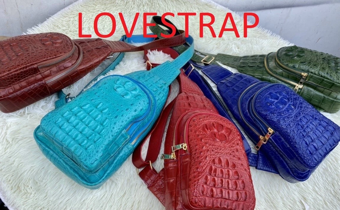 Straps for Purses, handbags.All Embossed Genuine Leather, Custom Up to 47” Adjustable (standard)or Any Size Required Red