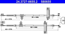 Bremsseil Seilzug Feststellbremse ATE 24.3727-0655.2 für FORD FOCUS DAW DNW DBW