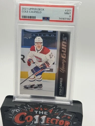 2021 Upper Deck Young Guns Cole Caufield #201 PSA 9 Montreal Canadiens Rookie