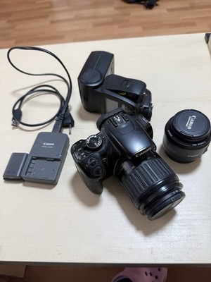 Canon EOS 400D Set + 50mm F/1.8 + Blitz für Bastler / Einsteiger / Ersatzteile