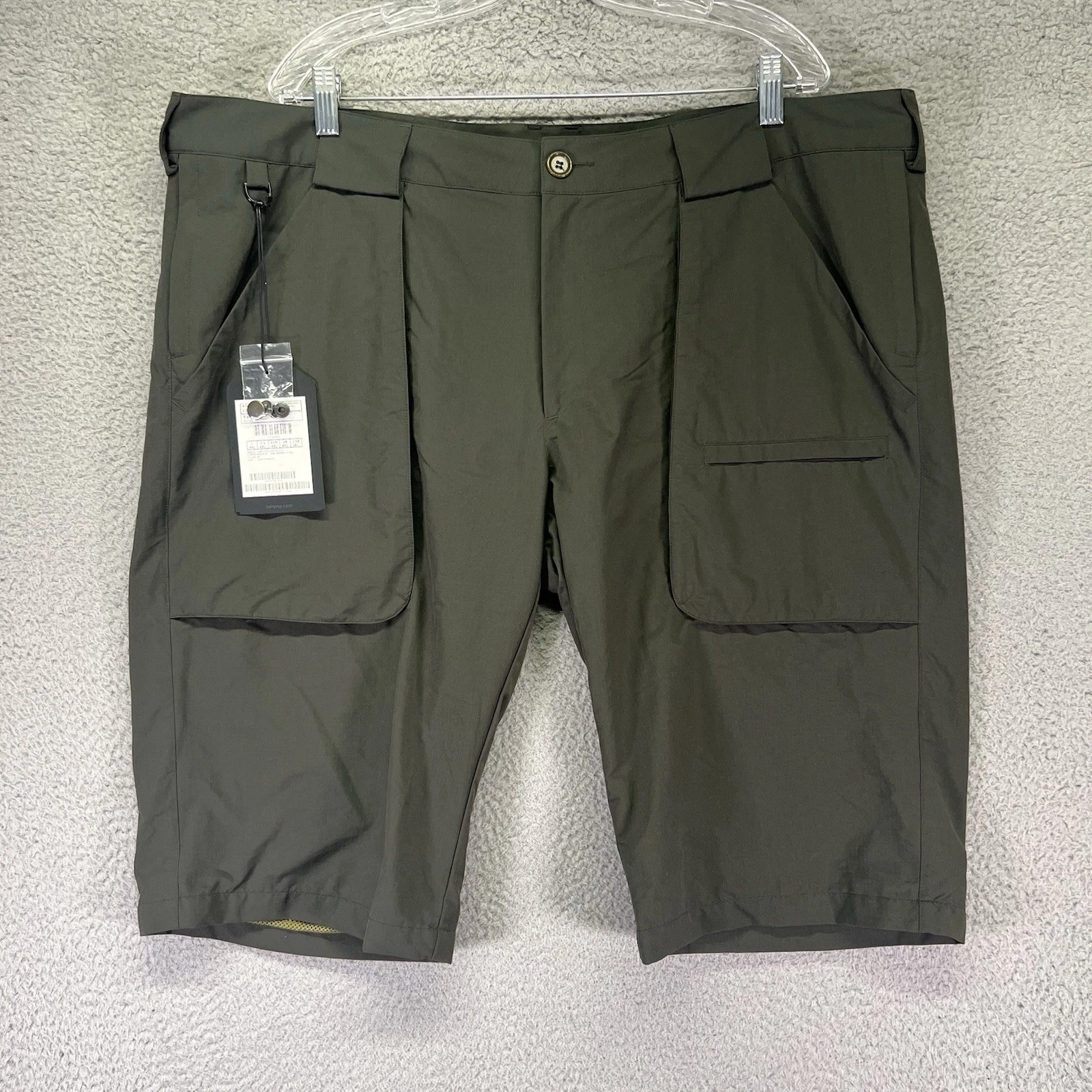 Beretta Shorts Mens 3XL Green Chino Bermuda Quick Dry Stretch Hiking Outdoors