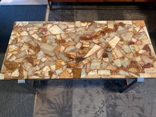 Designer Couchtisch 70er Jahre  Naturstein Mosaik  140 x 65 cm  Top Zustand
