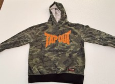 Tapout Hoodie Youth M 10-12  Orange Logo Woodland Camo MMA WWE Y2K Sweatshirt