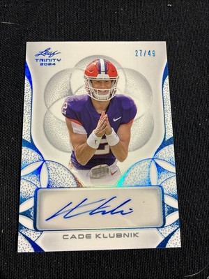 2024 Leaf Trinity Cade Klubnik autographed /49 Clemson QB #BA-CK1