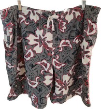 Vintage Ocean Pacific OP Sport Swim Trunks XL Gray Red Floral Board Shorts Mesh