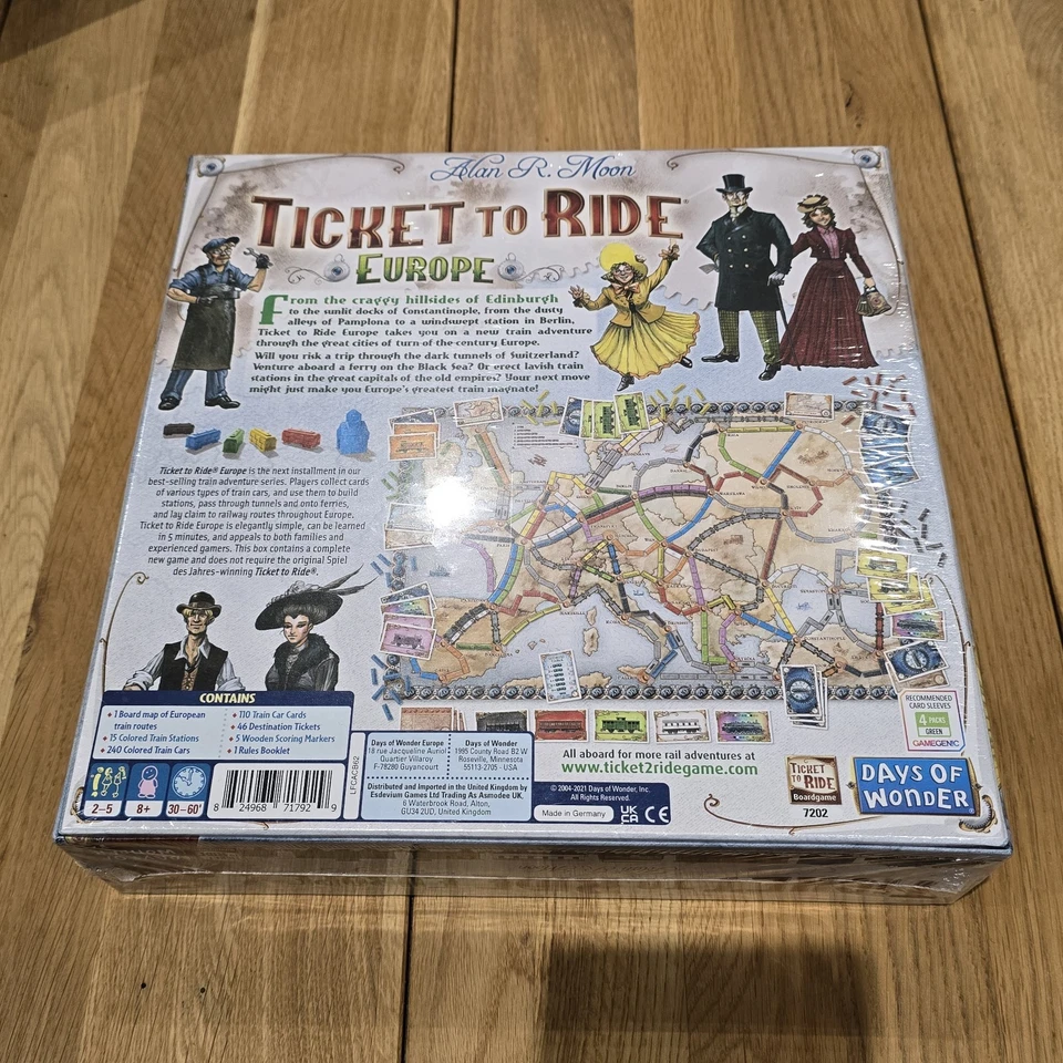 Ticket to Ride Europe Boardgame by Alan R. Moon Days of Wonder Edition - Image 2 of 3