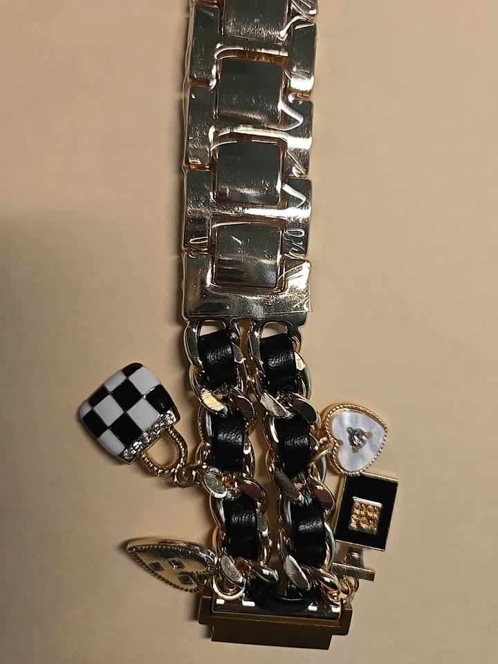 Correa de acero inoxidable de lujo para pulsera Apple Watch Ultra 2 9 7 SE 4 PU cuero Foto 3 de 4