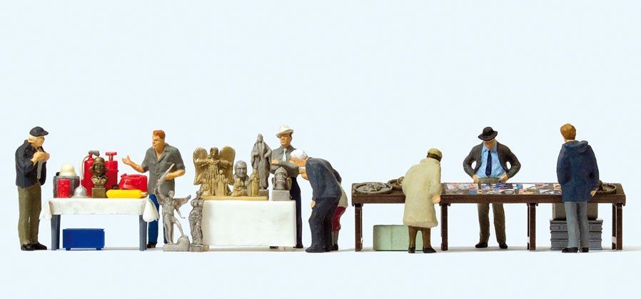 At the Flea Market Scene HO/OO gauge Figures Preiser 10614