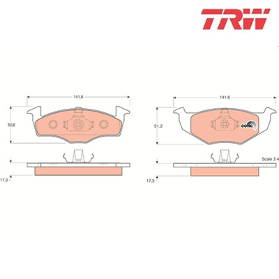 Brake Pad Set, disc brake TRW GDB1274