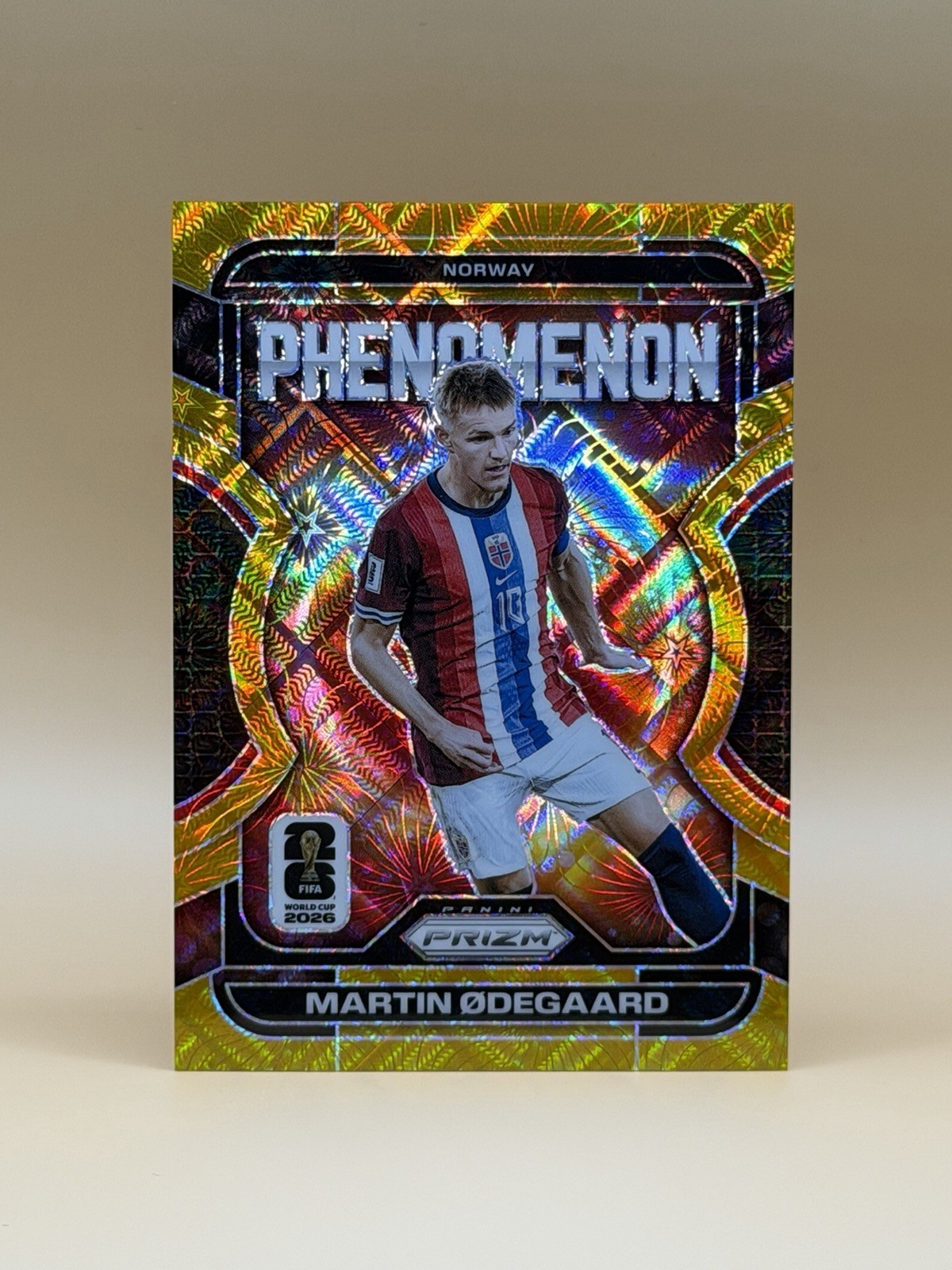 MARTIN ODEGAARD - 2026 Prizm World Cup - PHENOMENON - Gold Celestial Lattice /10 view 1