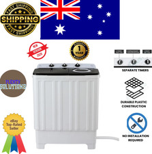 Devanti 7kg Twin Tub Washing Machine 4kg Spin Compact Portable Laundry AU White