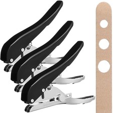 3-Pack Heavy Duty Single Hole Punch 1/4" 5/16" 3/8" Hand-Held Paper Puncher