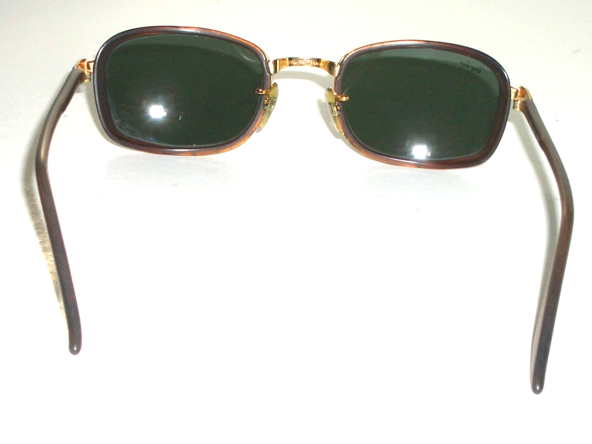 VINTAGE B&L RAY BAN W2812 BROWN/GOLD COMBO G15 UV RECTANGULAR