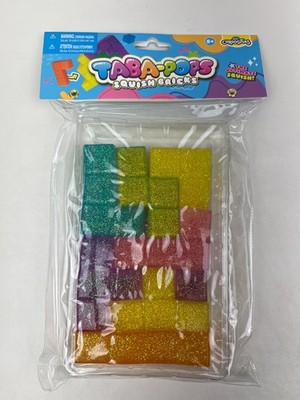 New Glitter Squish Bricks Taba-Pops Fidget Toy Colorful